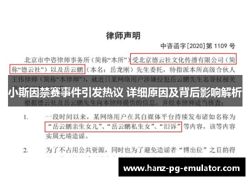 小斯因禁赛事件引发热议 详细原因及背后影响解析
