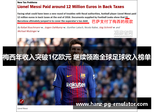 梅西年收入突破1亿欧元 继续领跑全球足球收入榜单